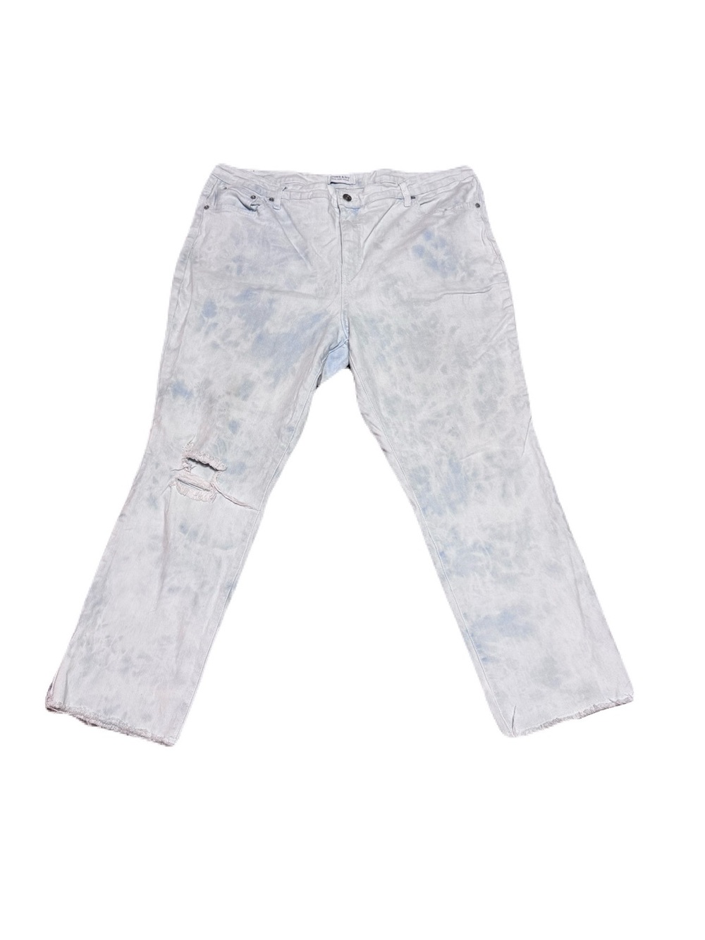 Crown & Ivy High-Rise Vintage Straight Destructed Jeans Women 20W
